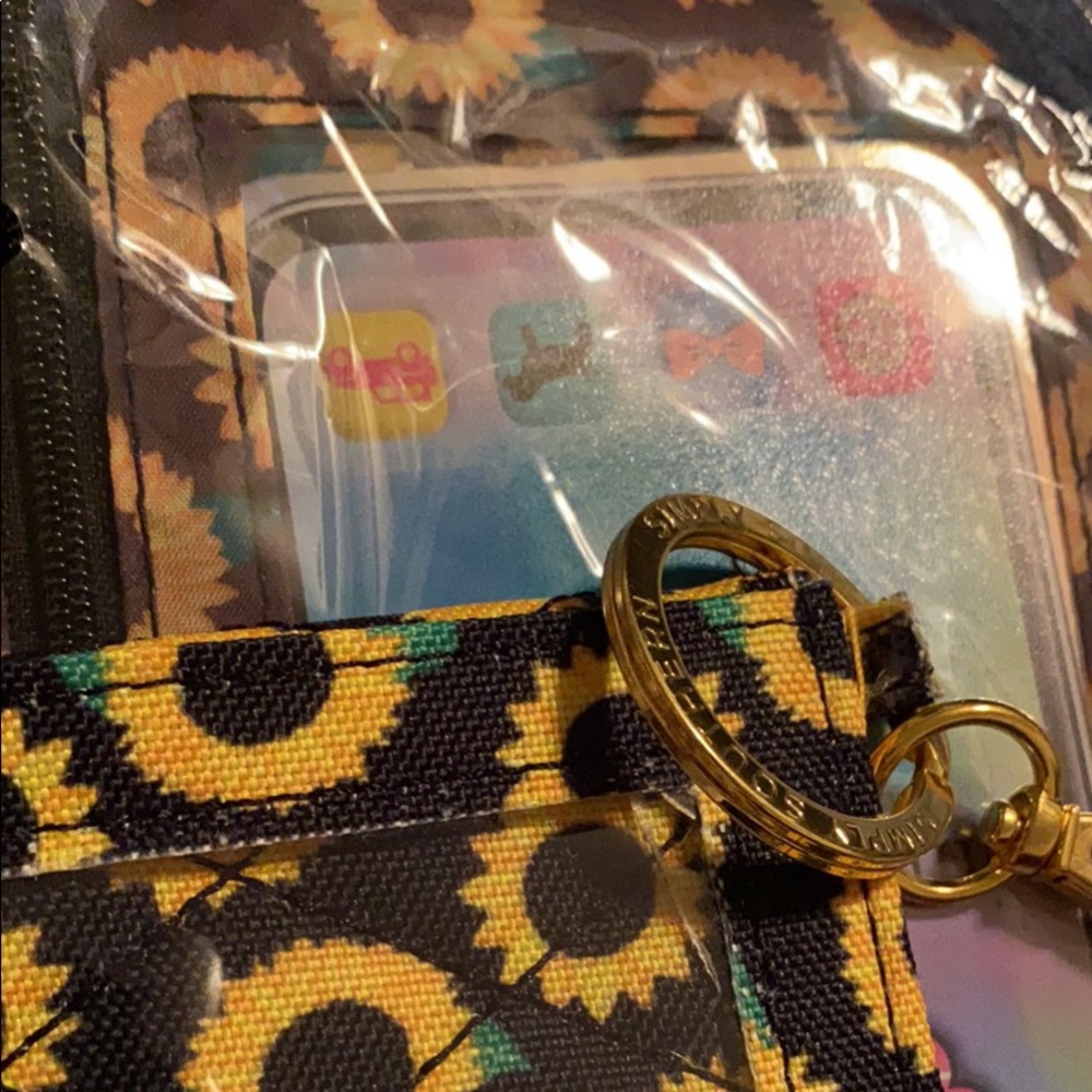 NWT (2 pack) SS sunflower phone & card holder